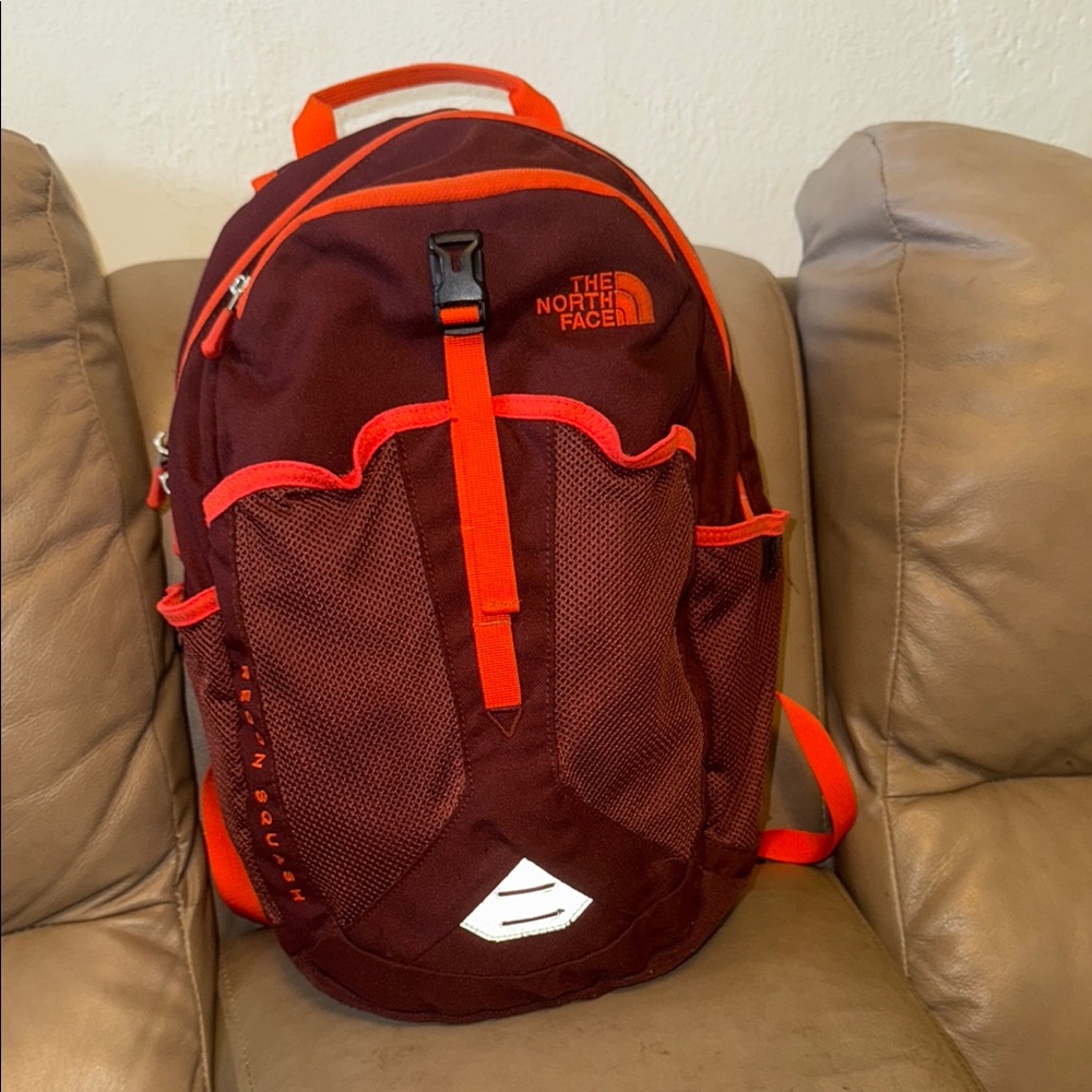 The North Face Red and Black Backpack